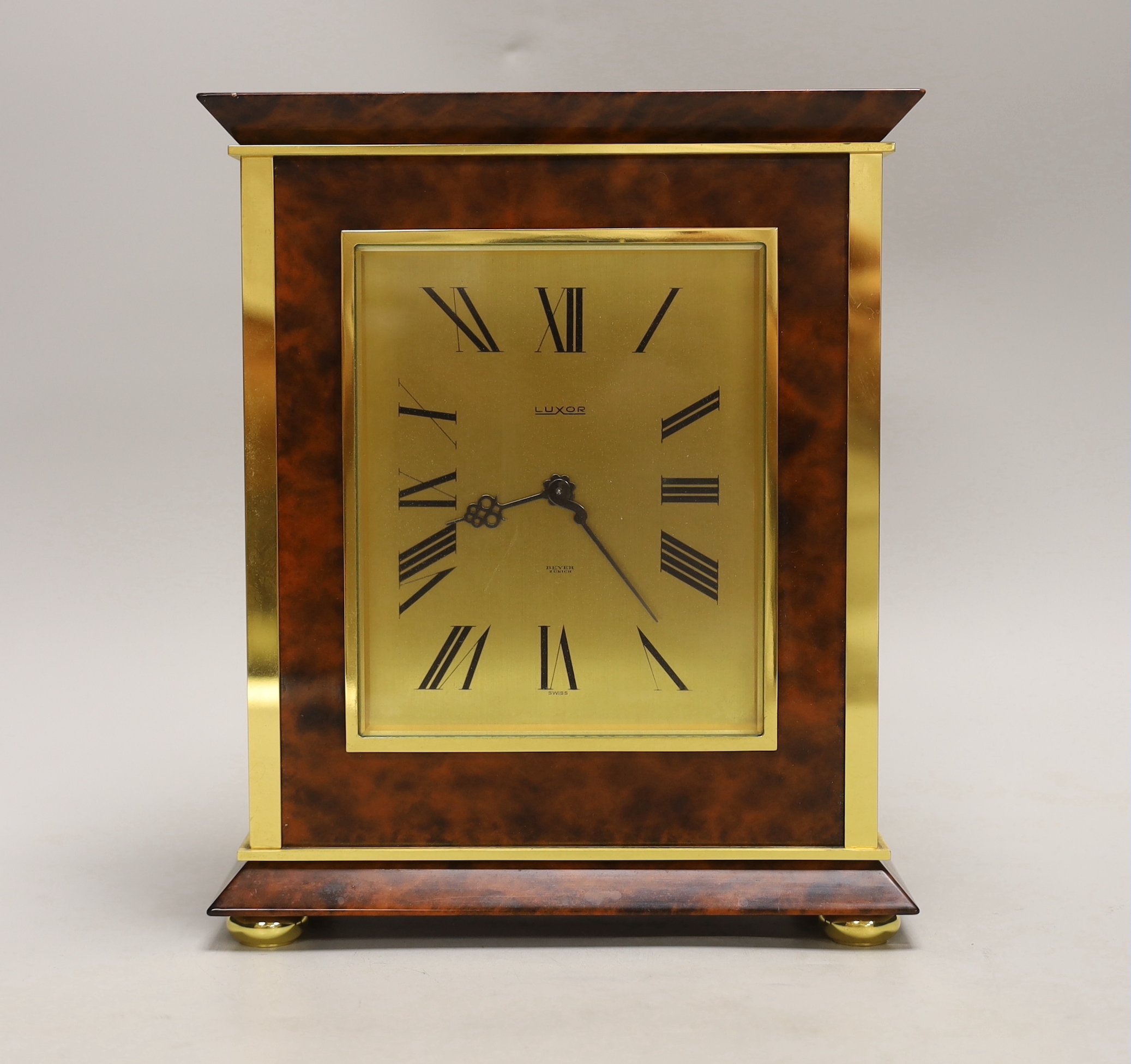 A Beyer Luxor mantel clock, boxed